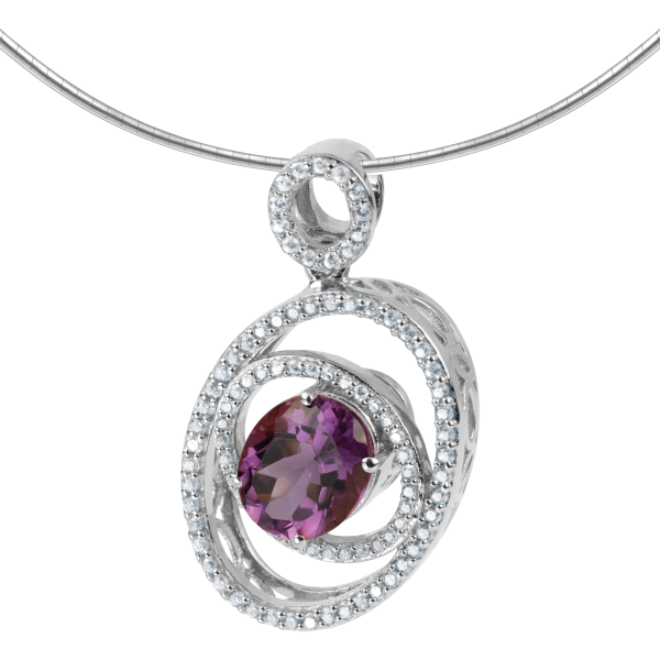 Jacques Lemans SE-C159B Damen Kette Halskette Collier Sterlingsilber  mit Amethyst